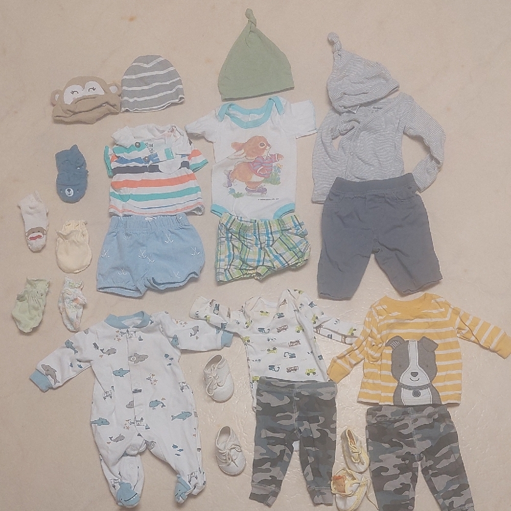 Baby Clothing Set with Animal Prints and Stripes